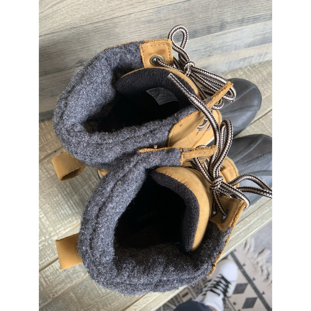 Sorel Slimpack Lace II Duck Boots Womens 9 NL2348-286 Elk Black Unique Heel - Picture 7 of 8